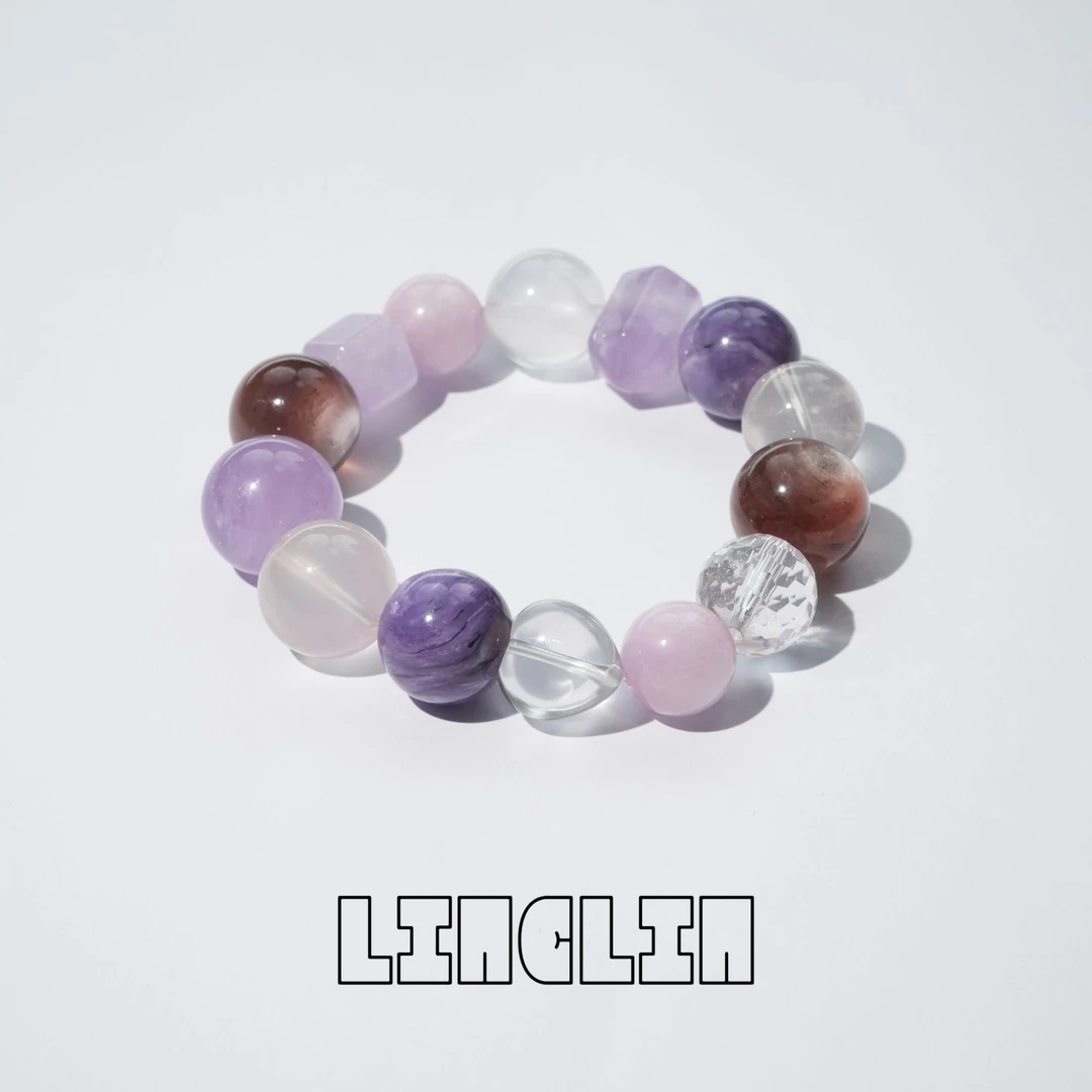 【远岱】14咪紫水晶白水晶紫龙晶紫锂云母 紫色系 Z05P