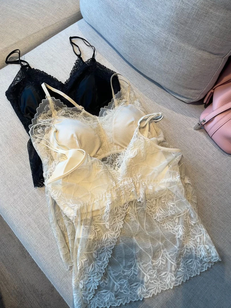 xxxwxz王希之 蕾丝美背交叉小吊带内衣无钢圈裹胸性感#13029