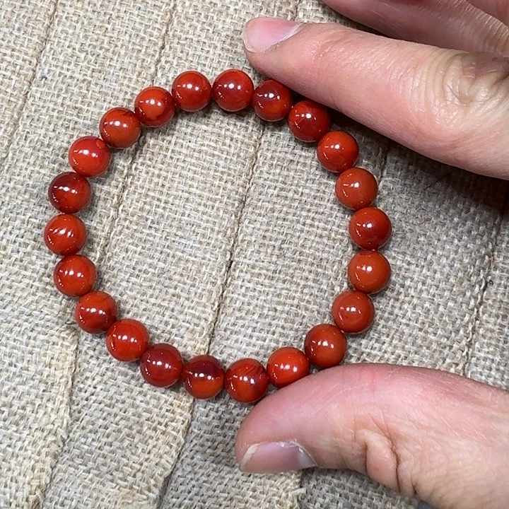 南红玛瑙未镶嵌手链手串原矿南红高品质瓦西双色8
