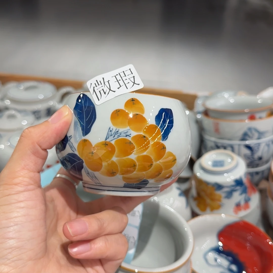 釉下手绘茶具微瑕