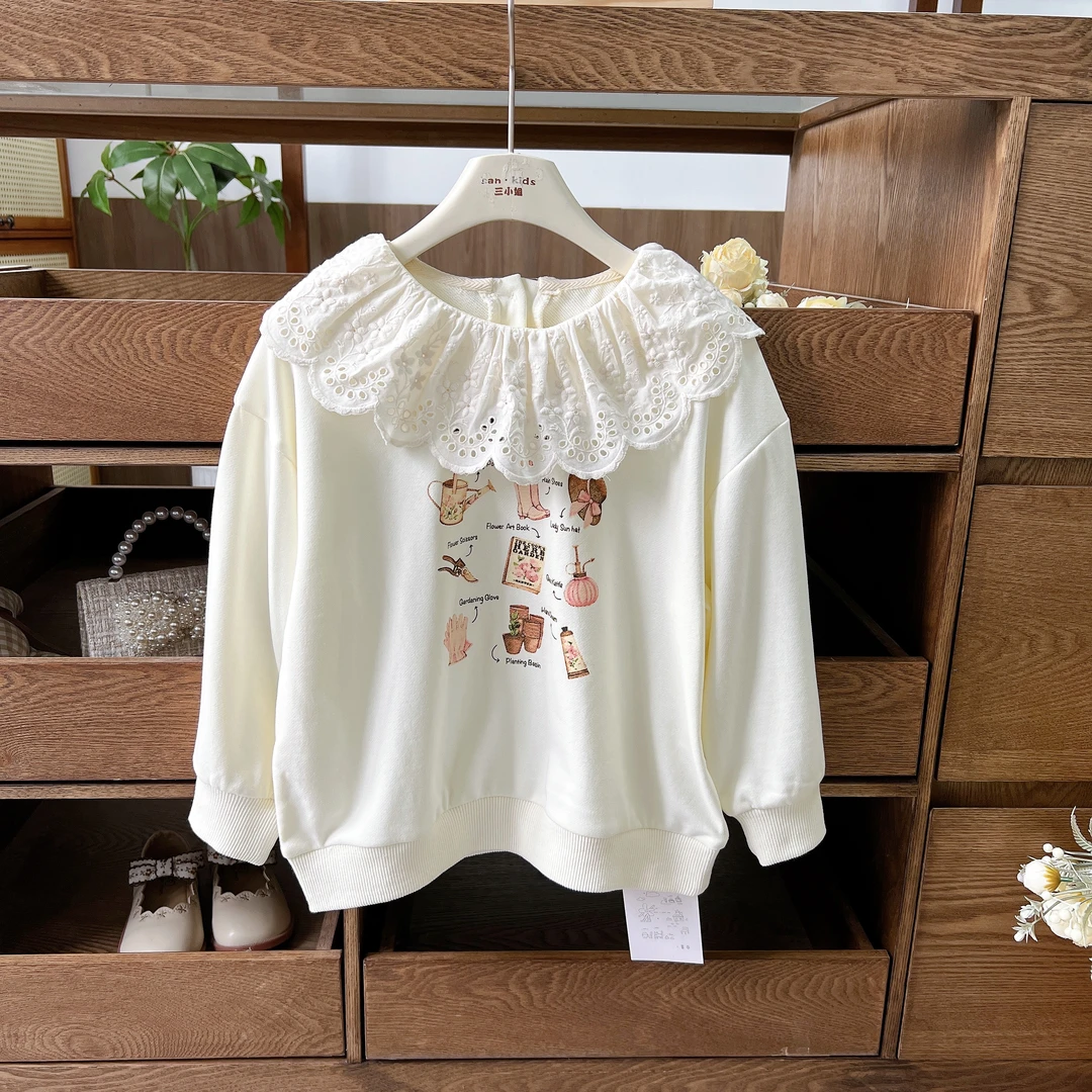 【花边领卫衣】923卫衣 女童可爱精致百搭 蕾丝花边娃娃领 卫衣