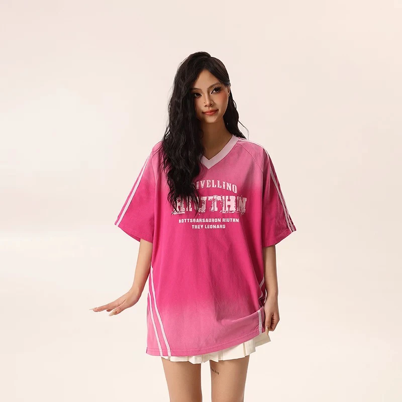 复古字母印花短袖5300