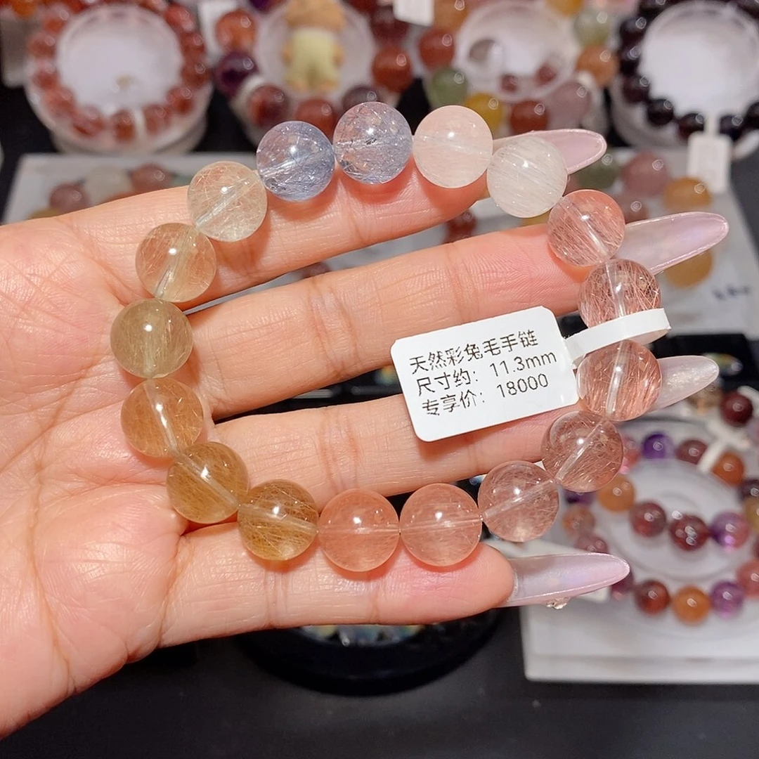 手链未镶嵌水晶彩兔毛