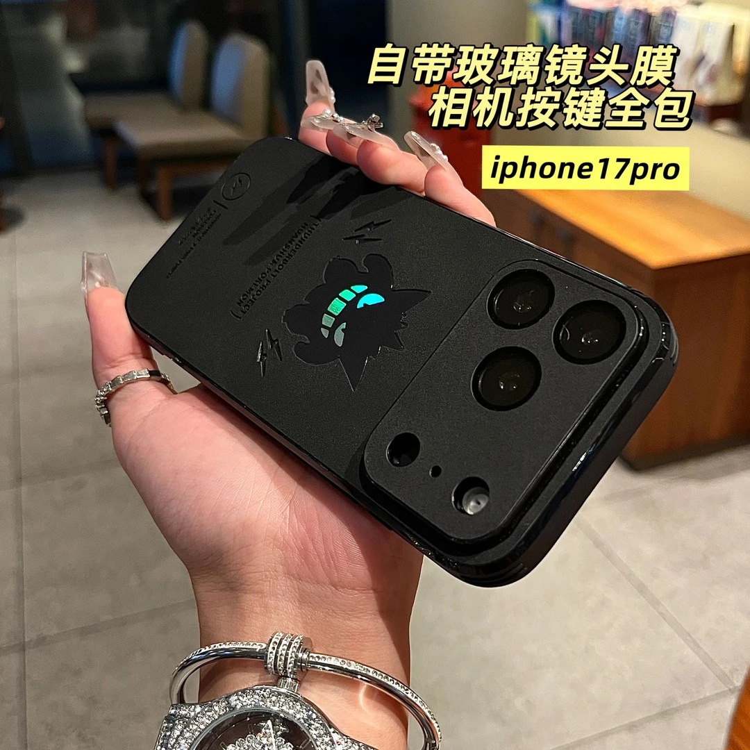 相机按键全包镜头膜耿鬼适用苹果17promax手机壳情侣卡通iPhone16