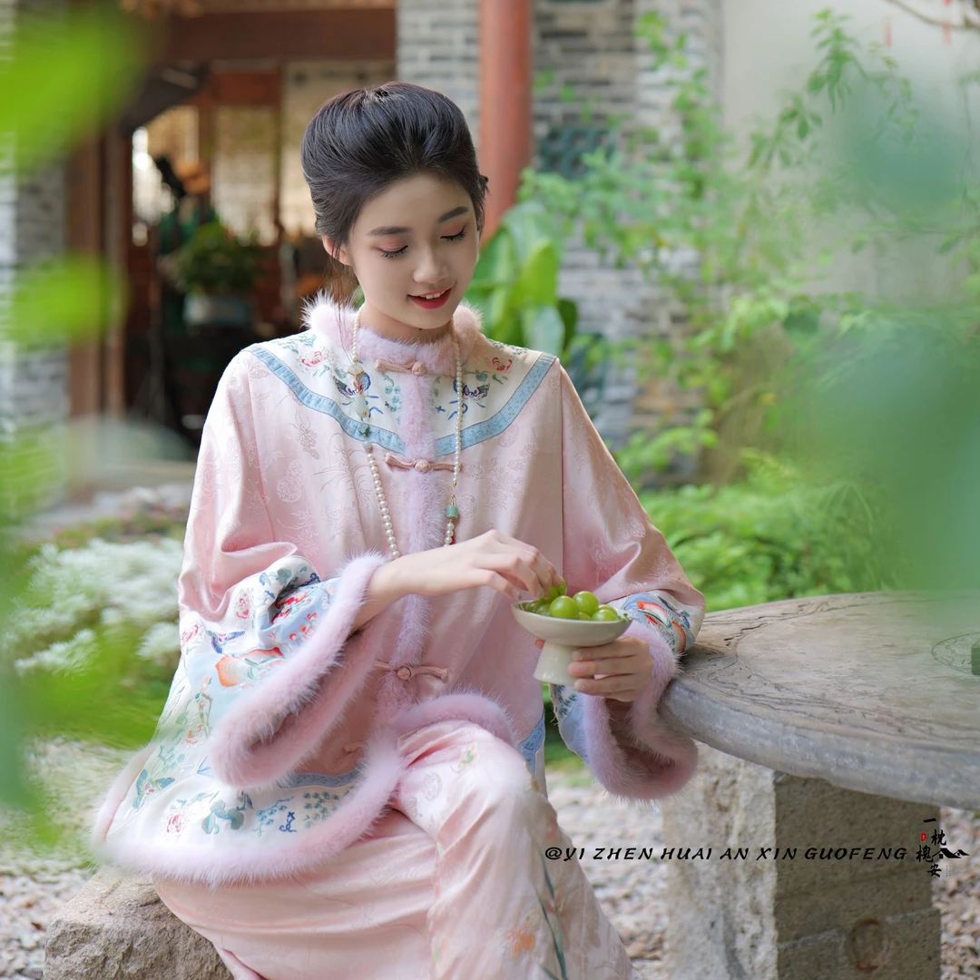 一枕槐安·【桃夭棉款】新中式国风加棉重工国风汉服外套
