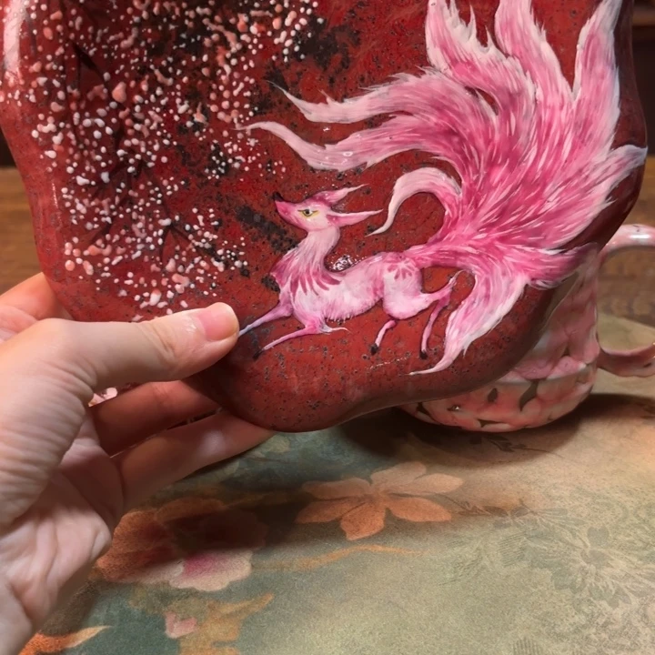 柴烧纯手工手绘陶瓷