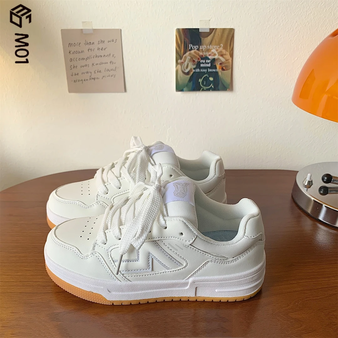 M01复古百搭厚底小白鞋女2025秋冬季新款高级感时尚运动休闲板鞋