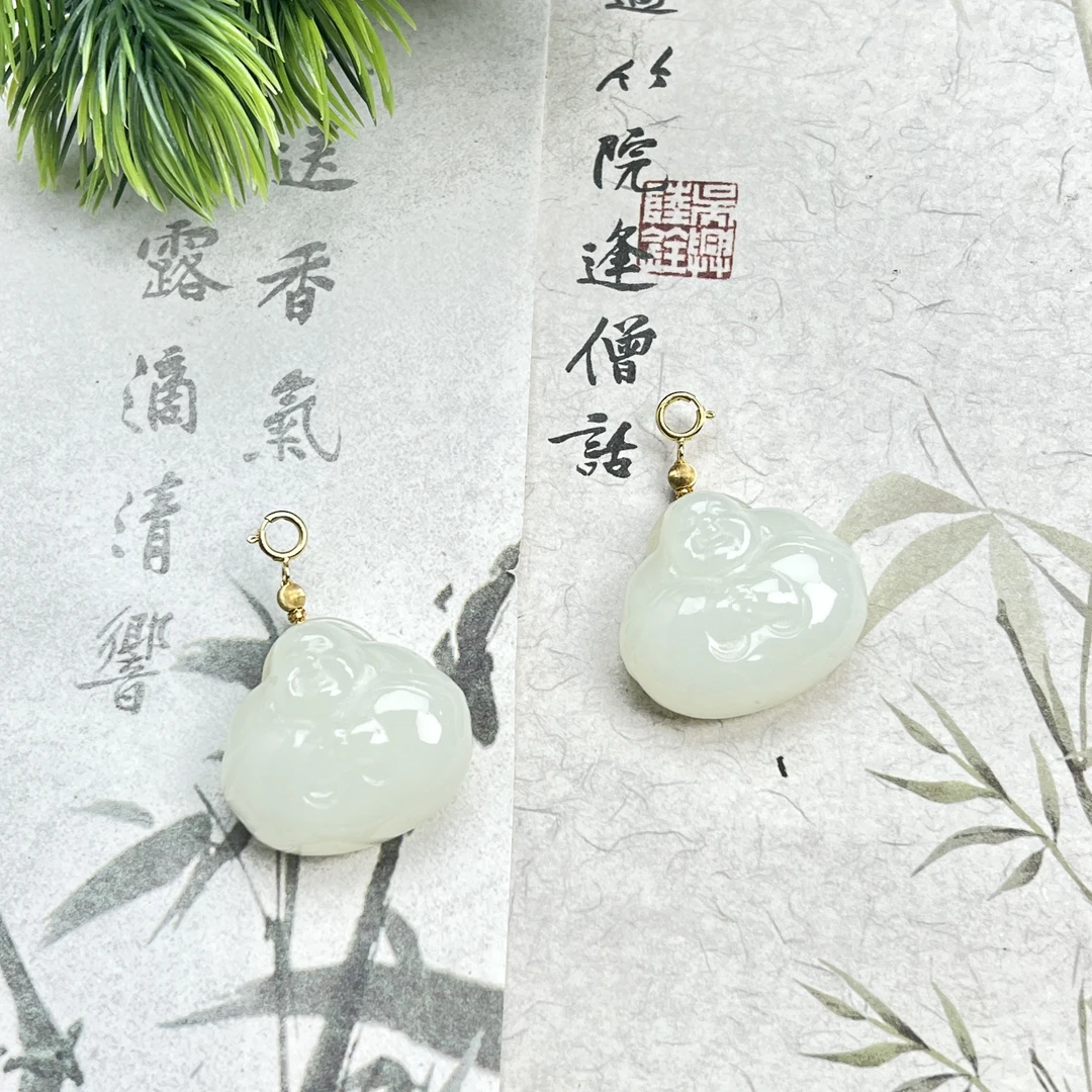 CY12和田玉白玉佛公万能吊坠25*11mm+多样性发其一