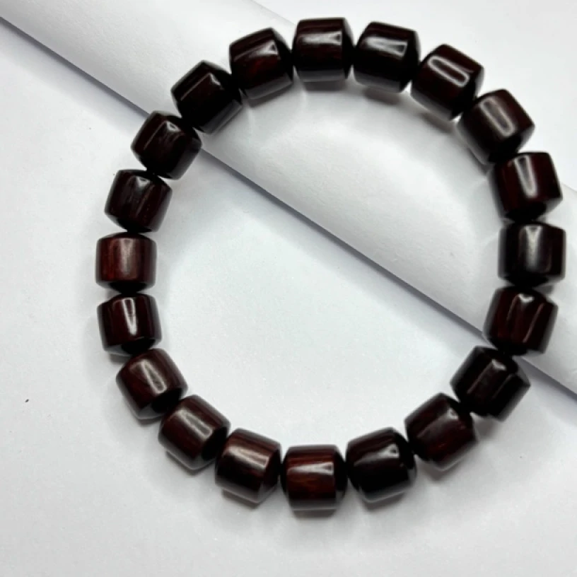A65 印度小叶紫檀桶珠手串10mm
