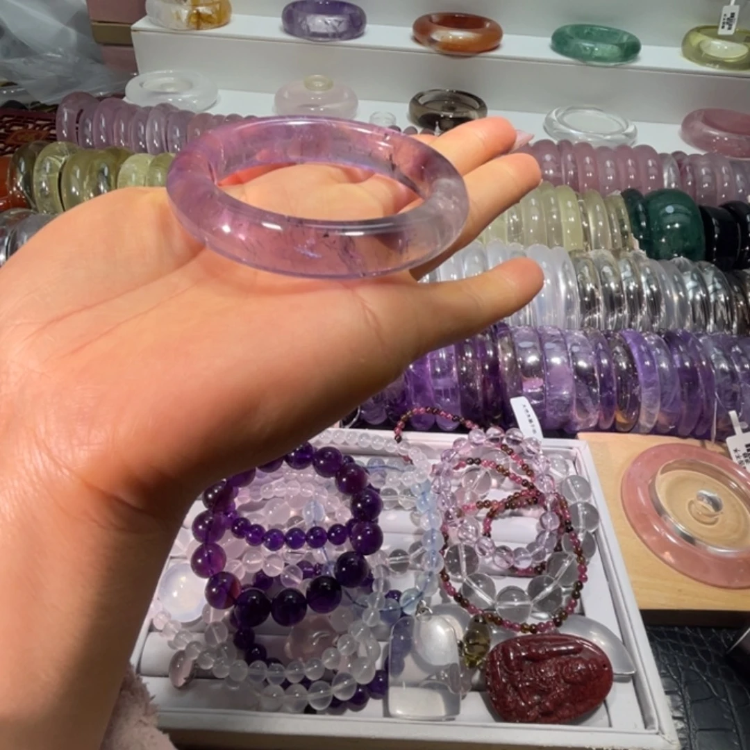 手镯水晶未镶嵌手镯53.4圈口42号