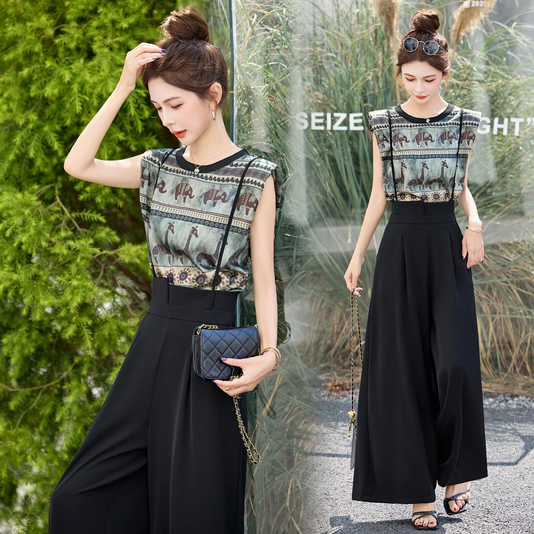 民族风INS风法式慵懒风2025两件套装显瘦夏装女减龄时尚洋气气质
