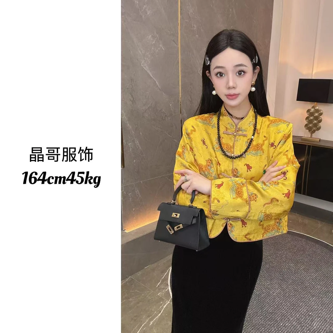 现货 新款【虎镇五毒】新中式休闲百搭春季国风长袖上衣