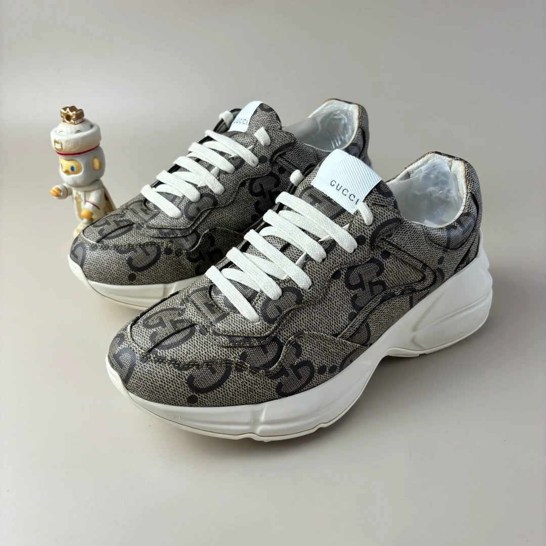 99新 GUCCI/古驰 双G满印老爹鞋 37.5码 YLP3232