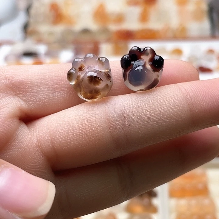 玛瑙/玉髓未镶嵌玛瑙草花猫爪