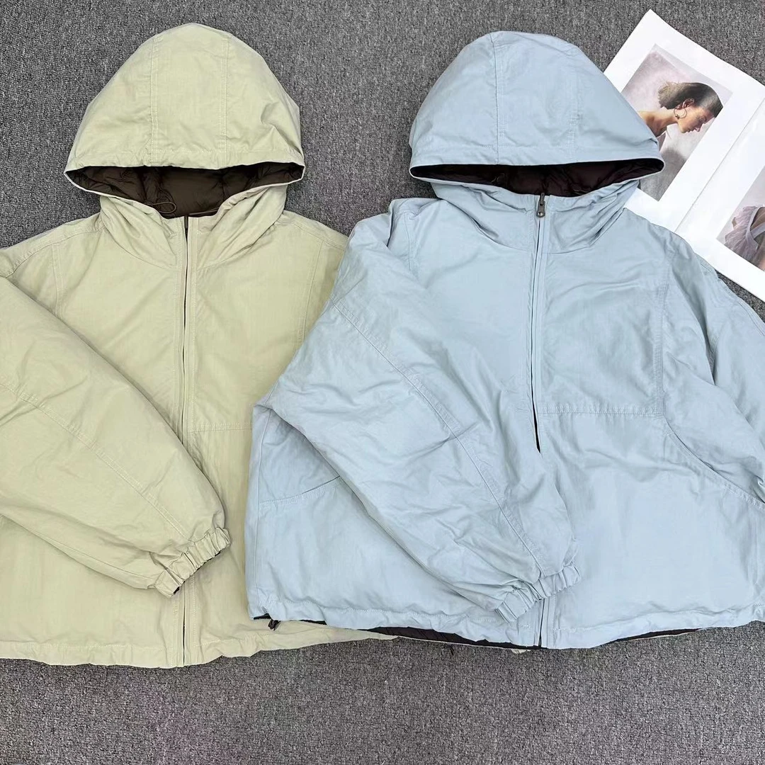 【周周家】6929濮院冬季鹅绒服连帽外套纯色女士街头风