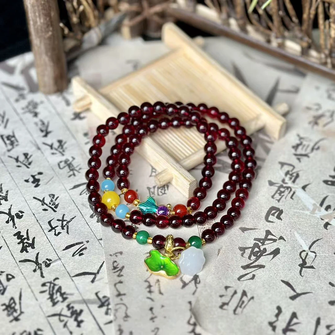 石榴石多圈手串（无礼盒）