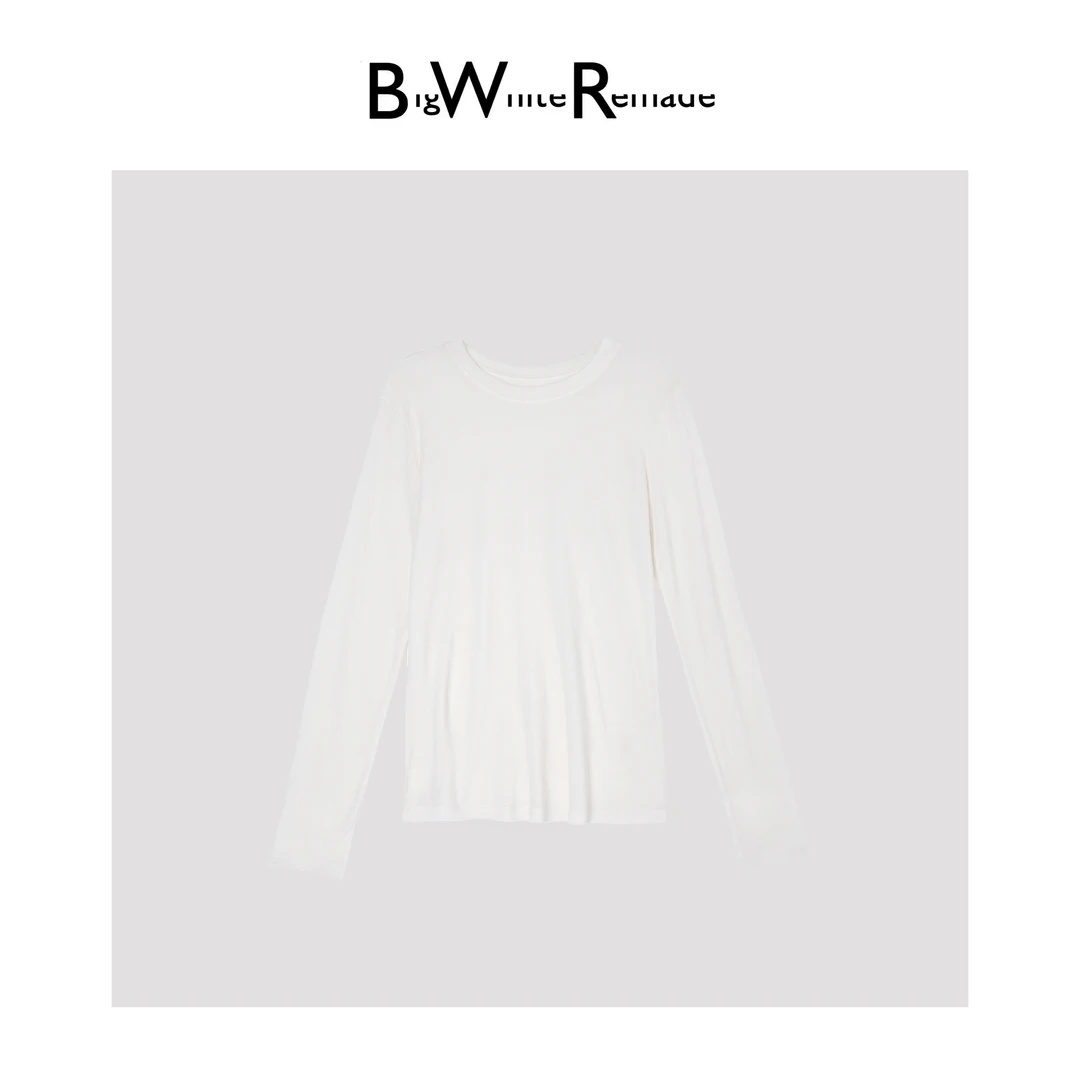 BIG WHITE REMADE“柑橘暖阳”高定羊毛+莱赛尔法式轻奢针织衫W0565