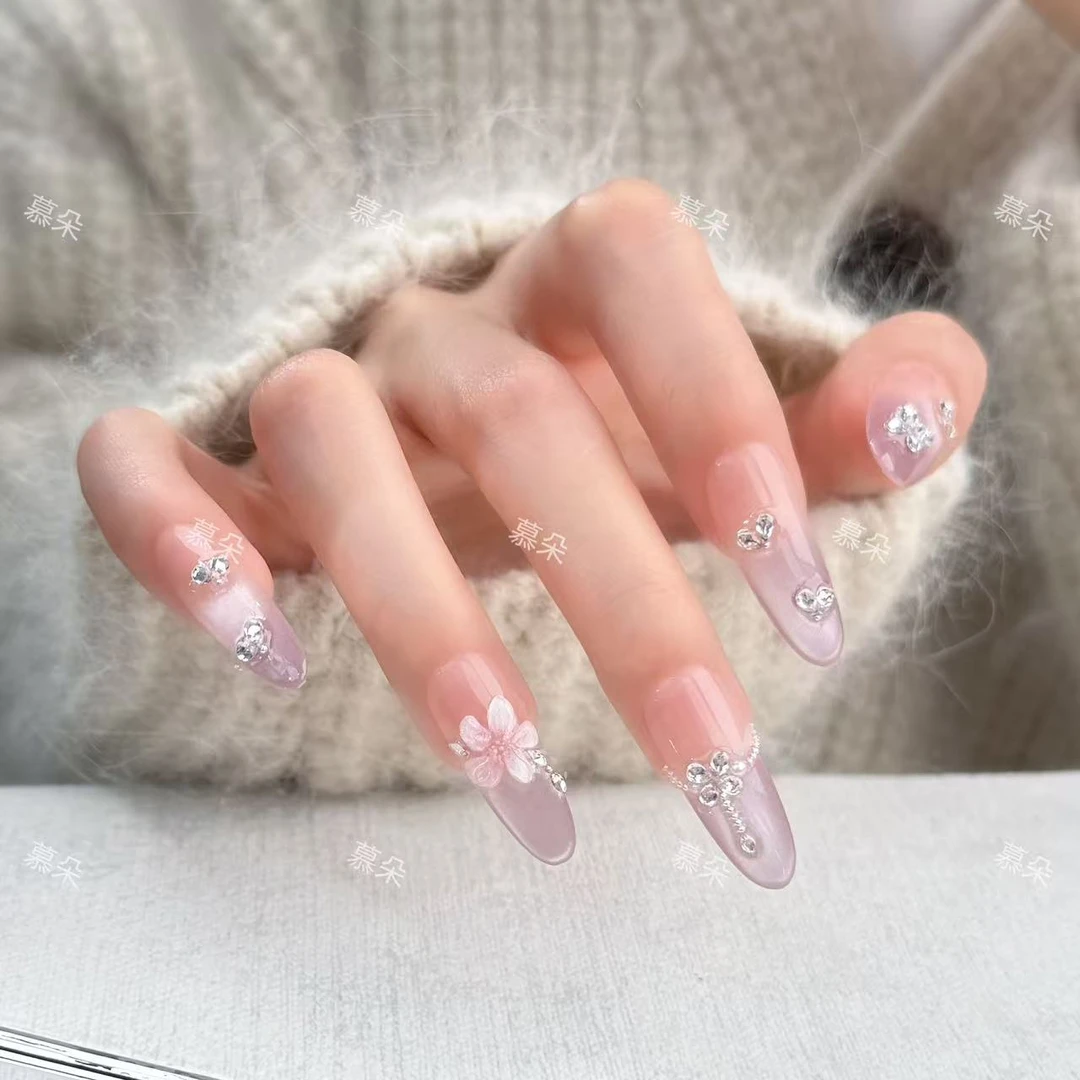 【花香海】纯手工穿戴甲气质显白轻奢美甲十片装