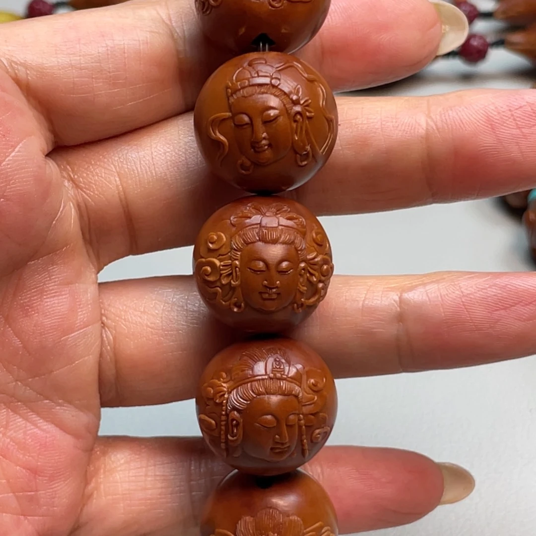 吊坠橄榄核观音手串
