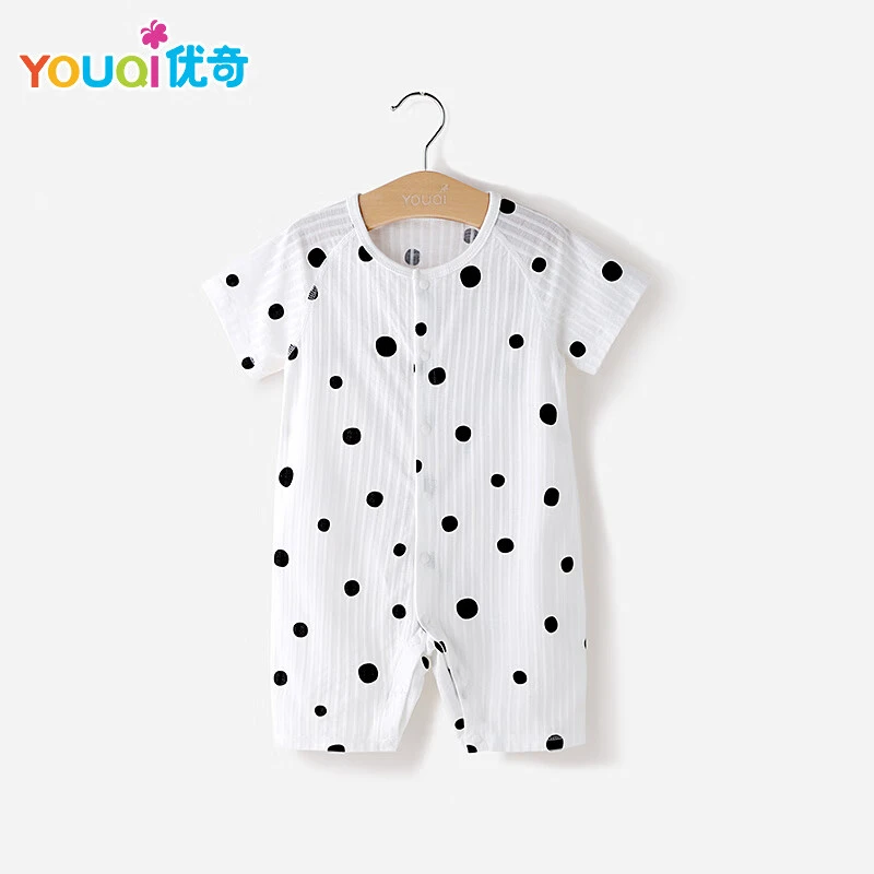 优奇婴儿衣服夏季短袖连体衣薄款宝宝婴幼儿睡衣夏天女新生儿服装