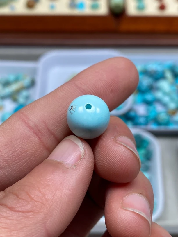 原矿绿松石高瓷走蓝13➕老型单珠