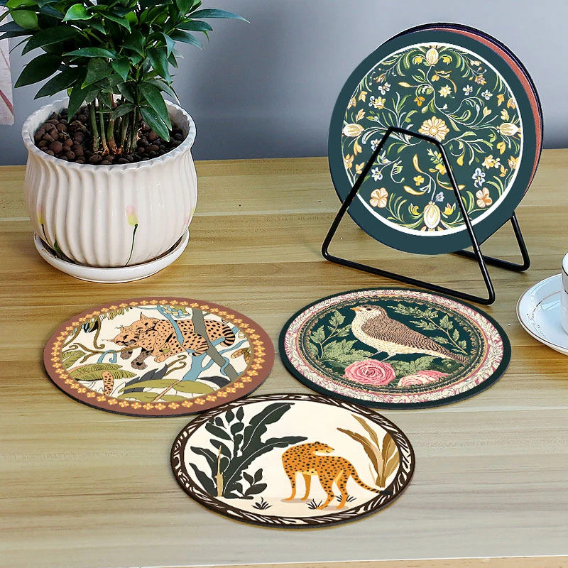 【四件装】隔热垫杯垫防烫垫家用办公室简约高级圆形防滑盘子垫碗垫