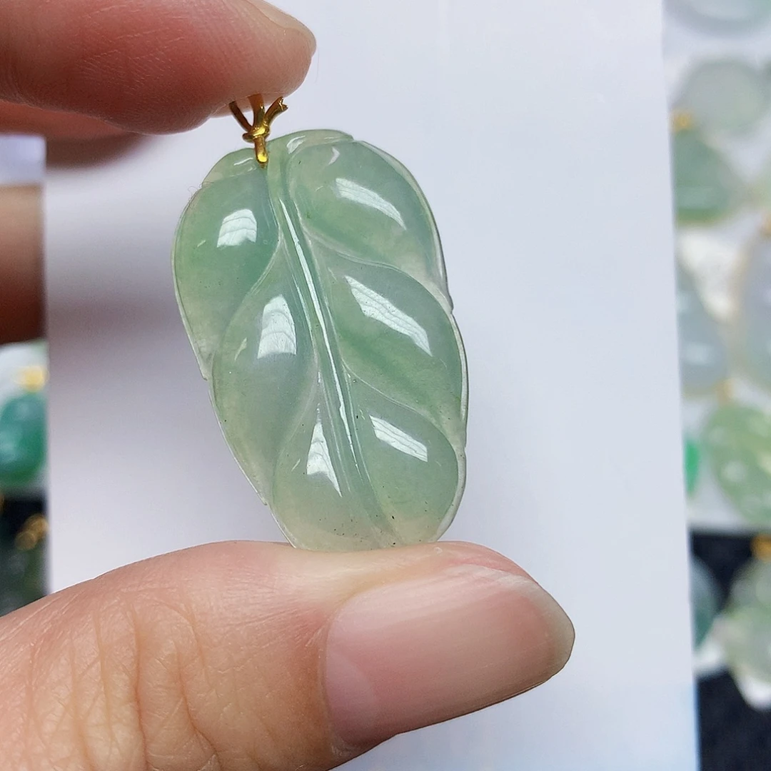 翡翠18K金镶嵌颈饰345678