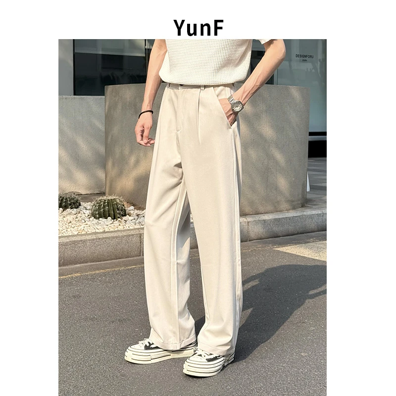 【YUNF】夏季垂感直筒休闲裤男宽松立裁显高宽松透气百搭长裤226