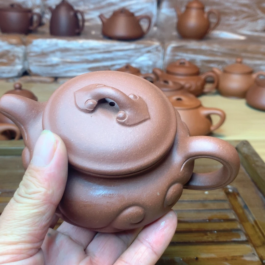 茶壶紫砂原矿底槽青精工仿古如意