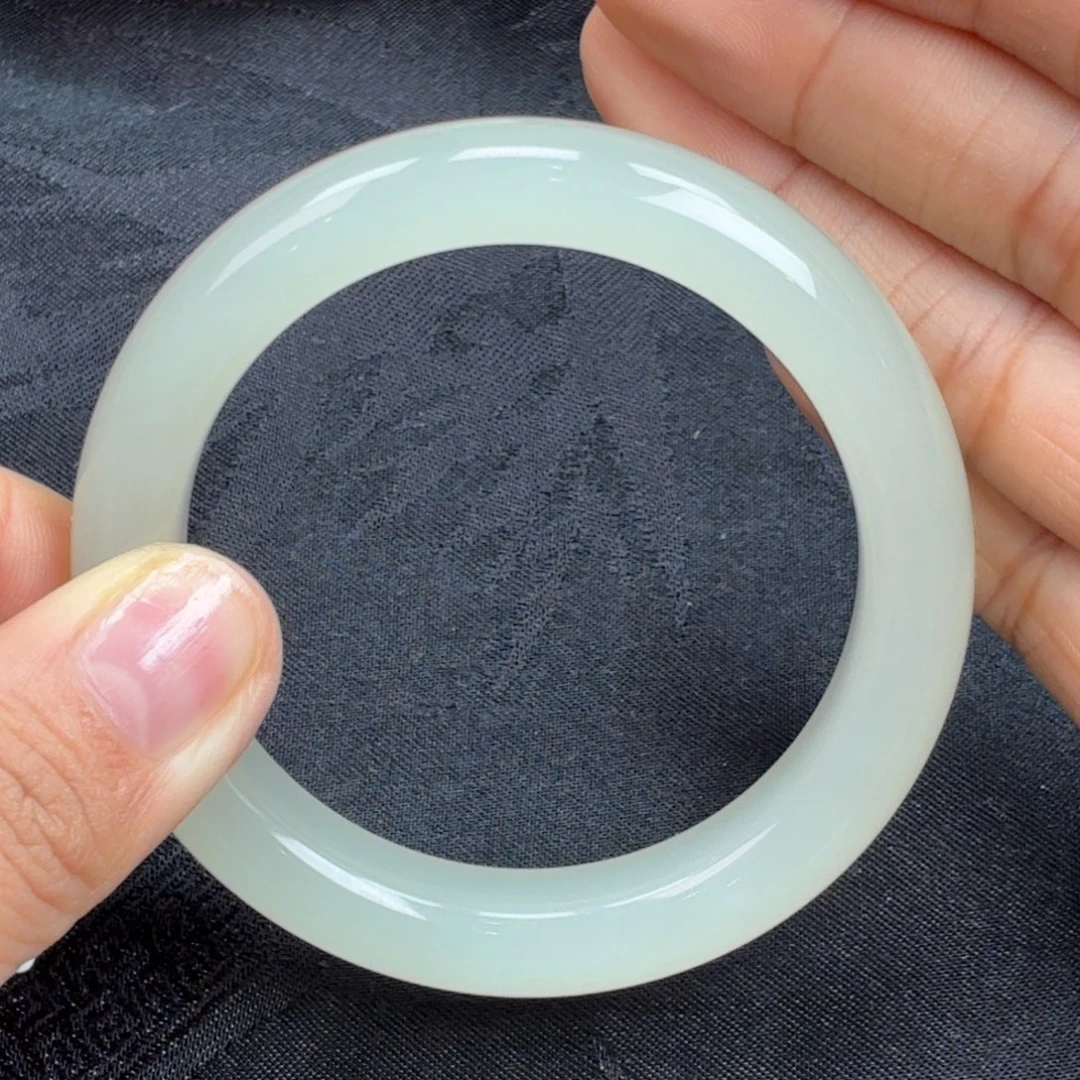 和田玉未镶嵌手镯冰晴正装29号