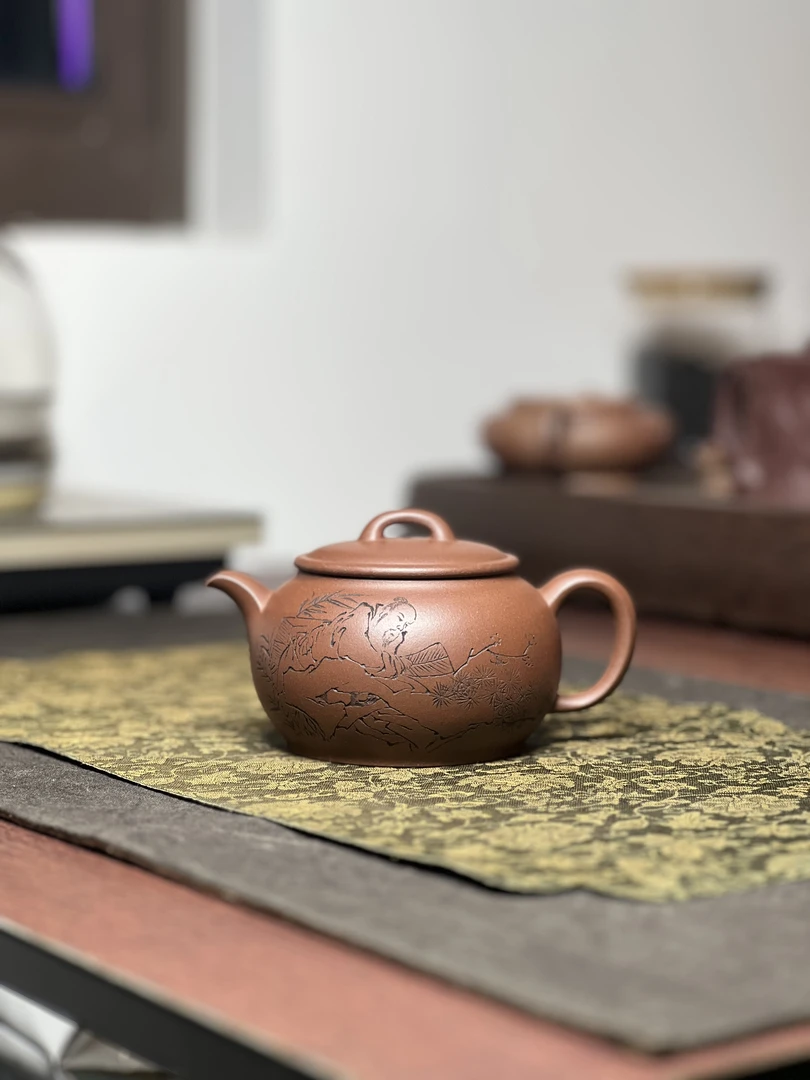 原矿黄龙山底槽清汉瓦壶全手工230毫升宜兴茶具泡茶茶壶紫砂壶