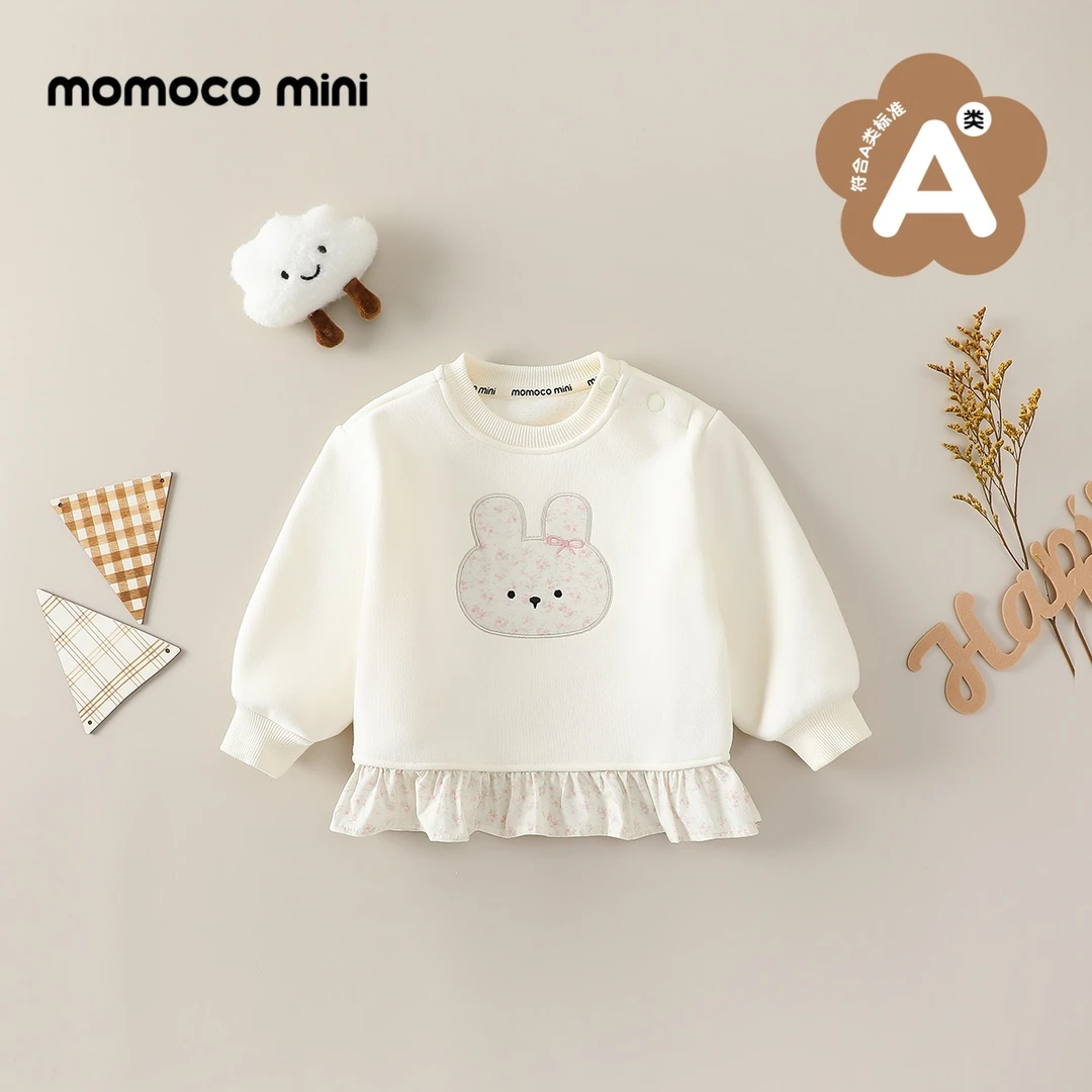 【加绒】MOMOCOmini冬季婴童可爱碎花小兔休闲卫衣女宝87710232004