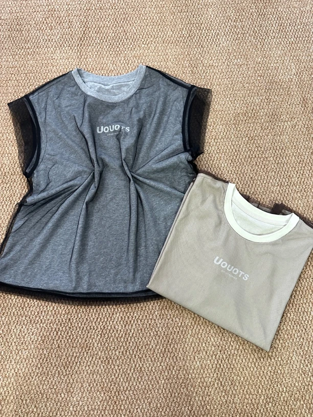 设计师简约T恤圆领短袖显瘦休闲宽松拼接假两件时尚夏季百搭6868