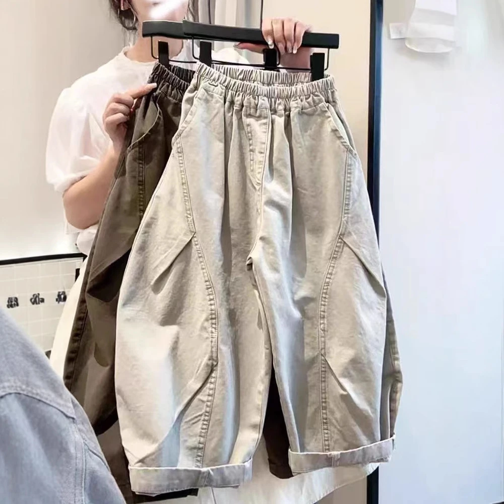 儿童秋季裤子2025新款中大童痞帅弯刀裤炸街宽松男女童纯棉休闲裤