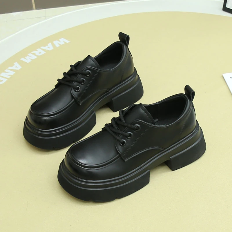 808【单鞋】春季新款韩版厚底百搭休闲鞋乐福鞋小皮鞋女