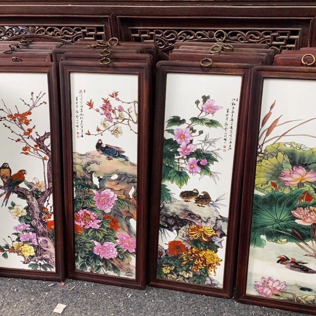 瓷片53*21*4景德镇瓷板画柴窑烧制