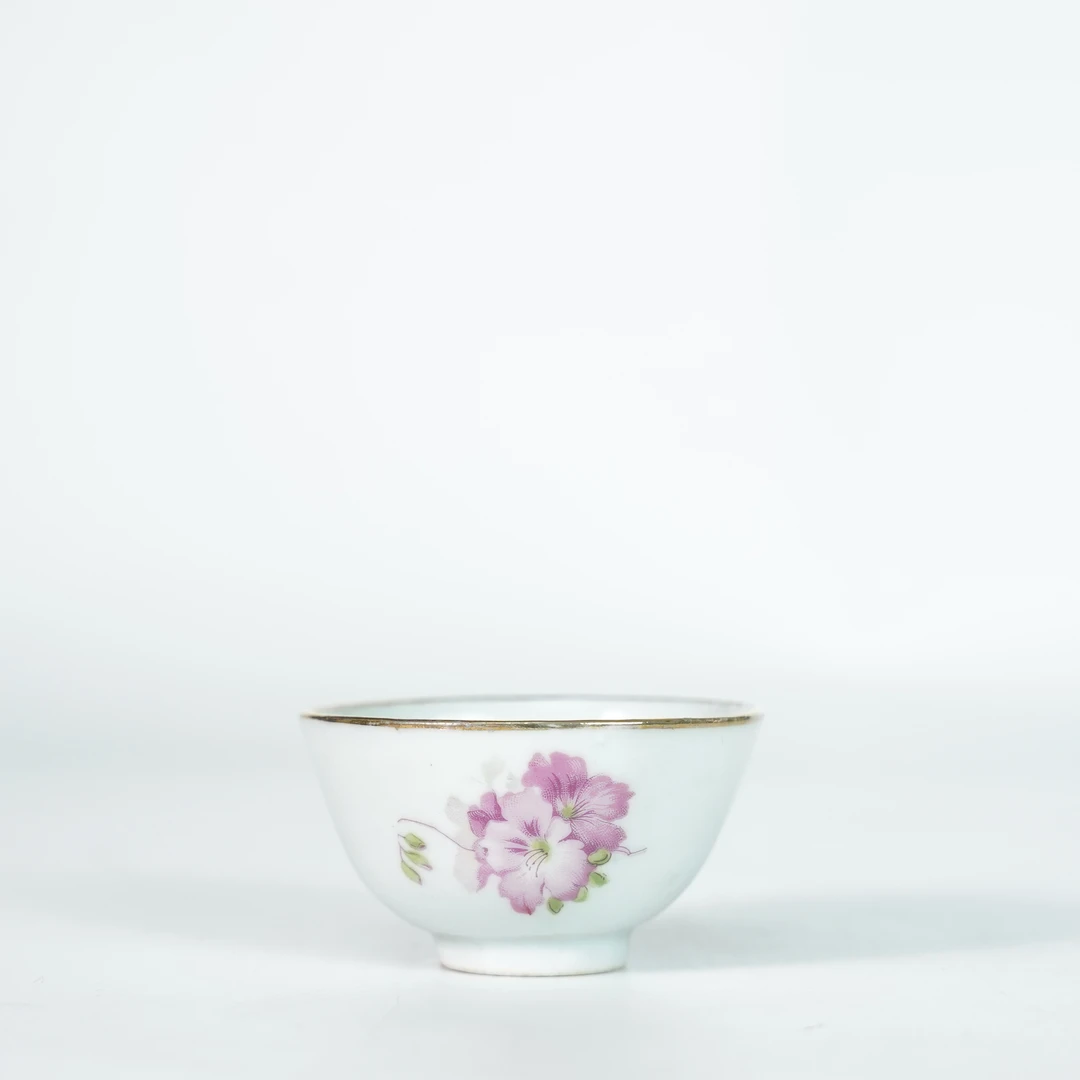 LABC251021013【十竹斋】民国牡丹纹粉彩单杯