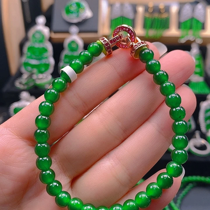 翡翠未镶嵌手链24688899