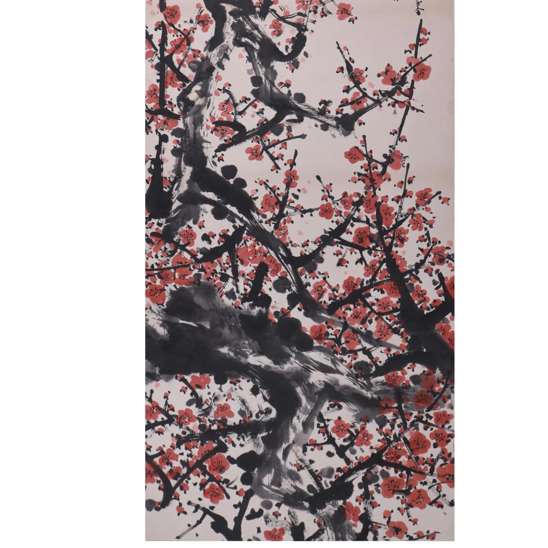 LOT.881 《红梅》138*67cm 纸本设色立轴