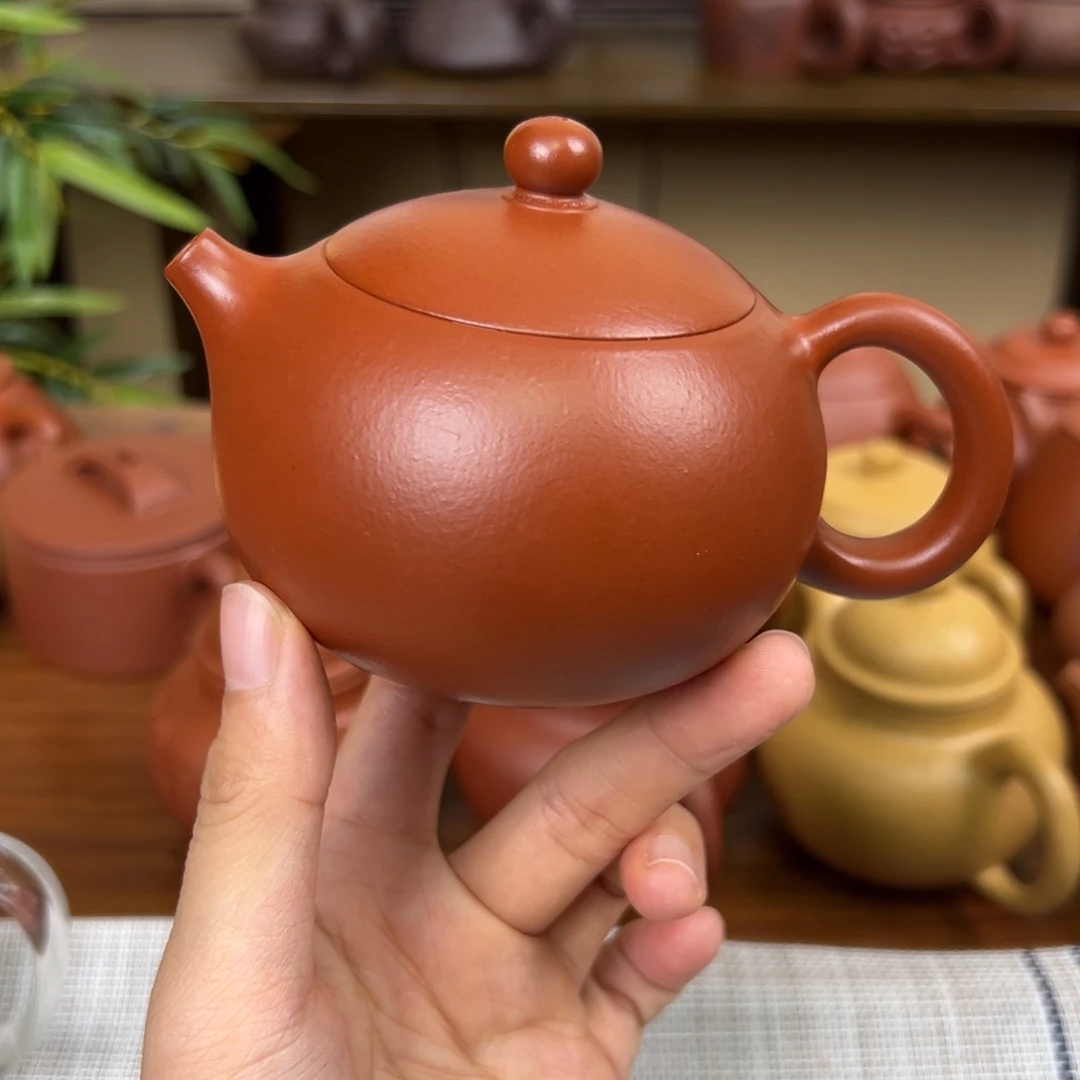 用***9紫砂茶壶紫砂壶西施壶朱泥200cc全手
