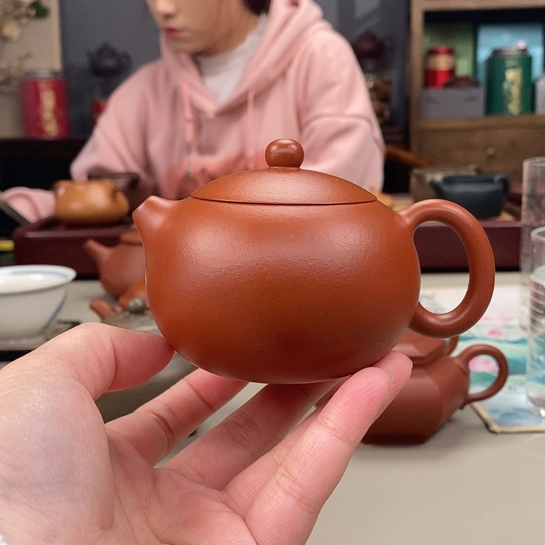 茶壶紫砂生砂朱泥西施半手160cc