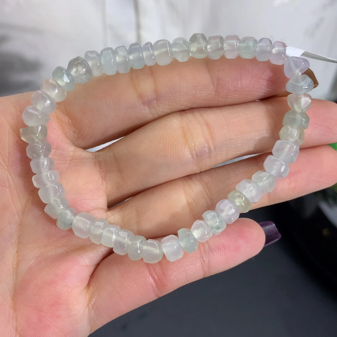 翡翠未镶嵌手串冰胶马卡龙手串