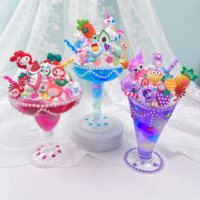 仿真奶油胶冰淇淋杯甜品杯儿童手工diy制作材料儿童玩具女孩礼物