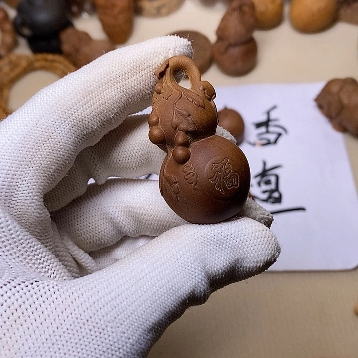 手串/手链檀香木老山檀香雕刻福字葫芦