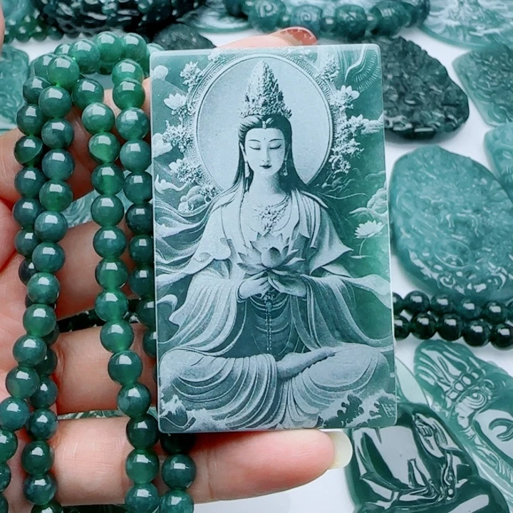 翡翠未镶嵌颈饰多样性发货天然A货翡翠