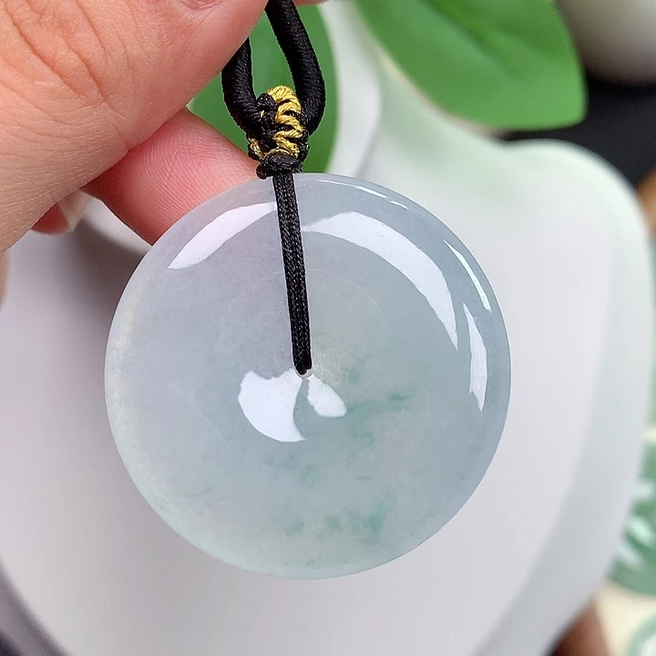 翡翠未镶嵌颈饰平安扣 36.2x5.7mm