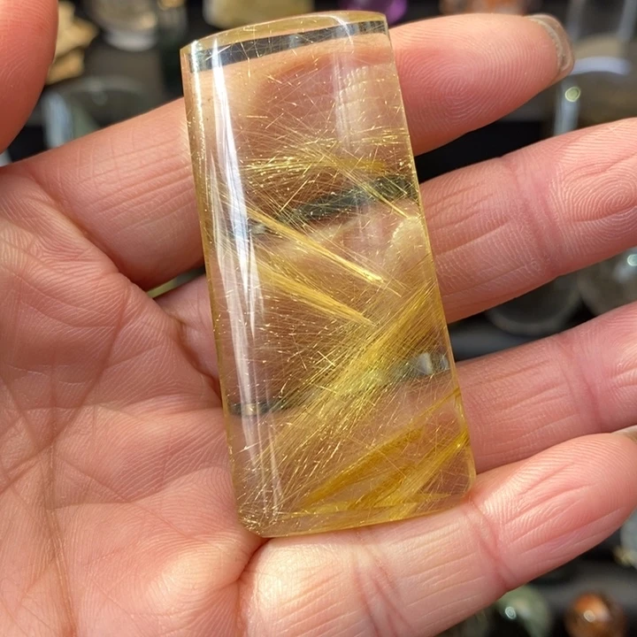 【闪购商品】水晶天然金发晶吊坠挂件未镶嵌挖**旯