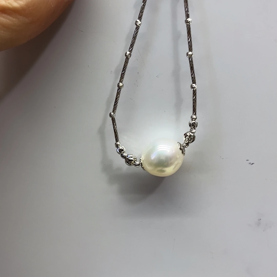 海水珍珠手绳银S925镶嵌