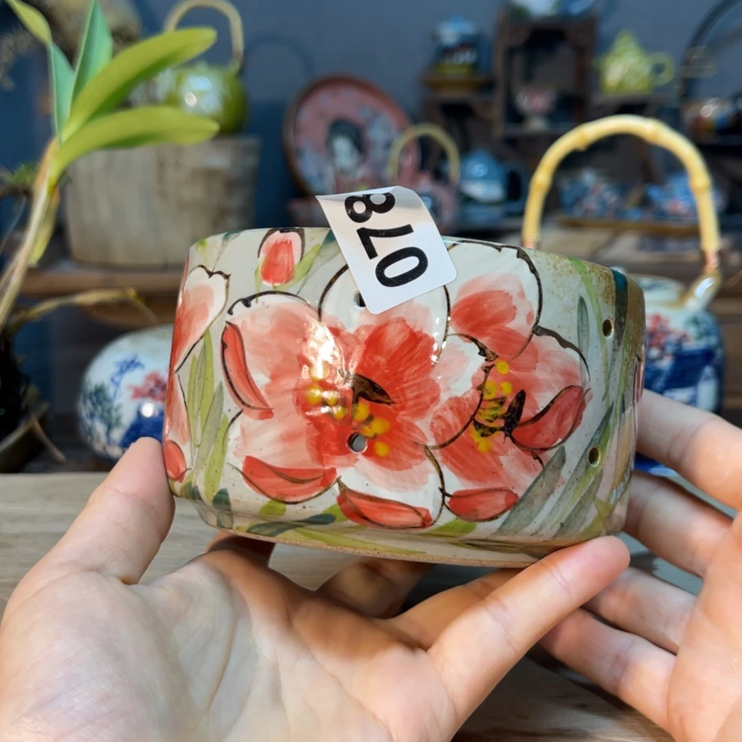 壶素浅陶瓷手工手绘