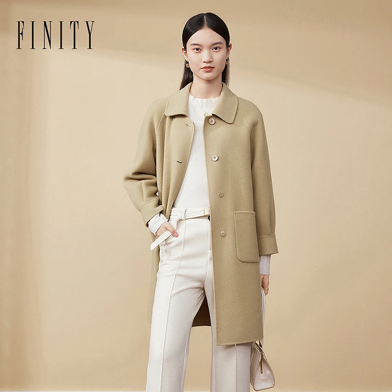 【专属】FINITY 新款100%绵羊毛大衣气质时尚百搭 F21X9D15D4